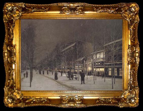 framed  Hippolyte camille delpy Boulevard Barbes-Roche-chouart in de winter (san24), ta009-2